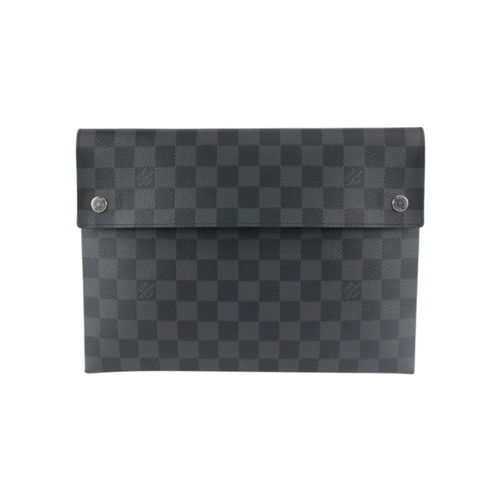Louis Vuitton Damier Graphite Alpha Pochette GM Portfolio Toiletry Pouch 217lv28